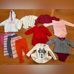 12M Baby Girl Winter Clothing Lot | Sweaters, Dresses, Leggings | GAP, Minnie